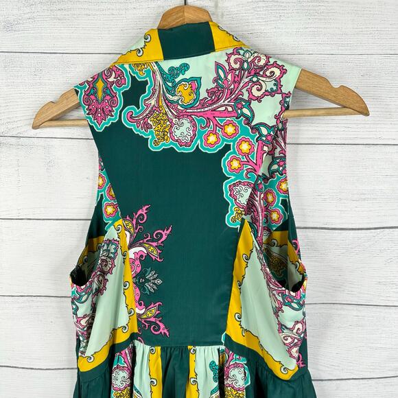 Moon Collection Womens size Large Paisley Print Sleeveless Dress - Picture 5 of 9